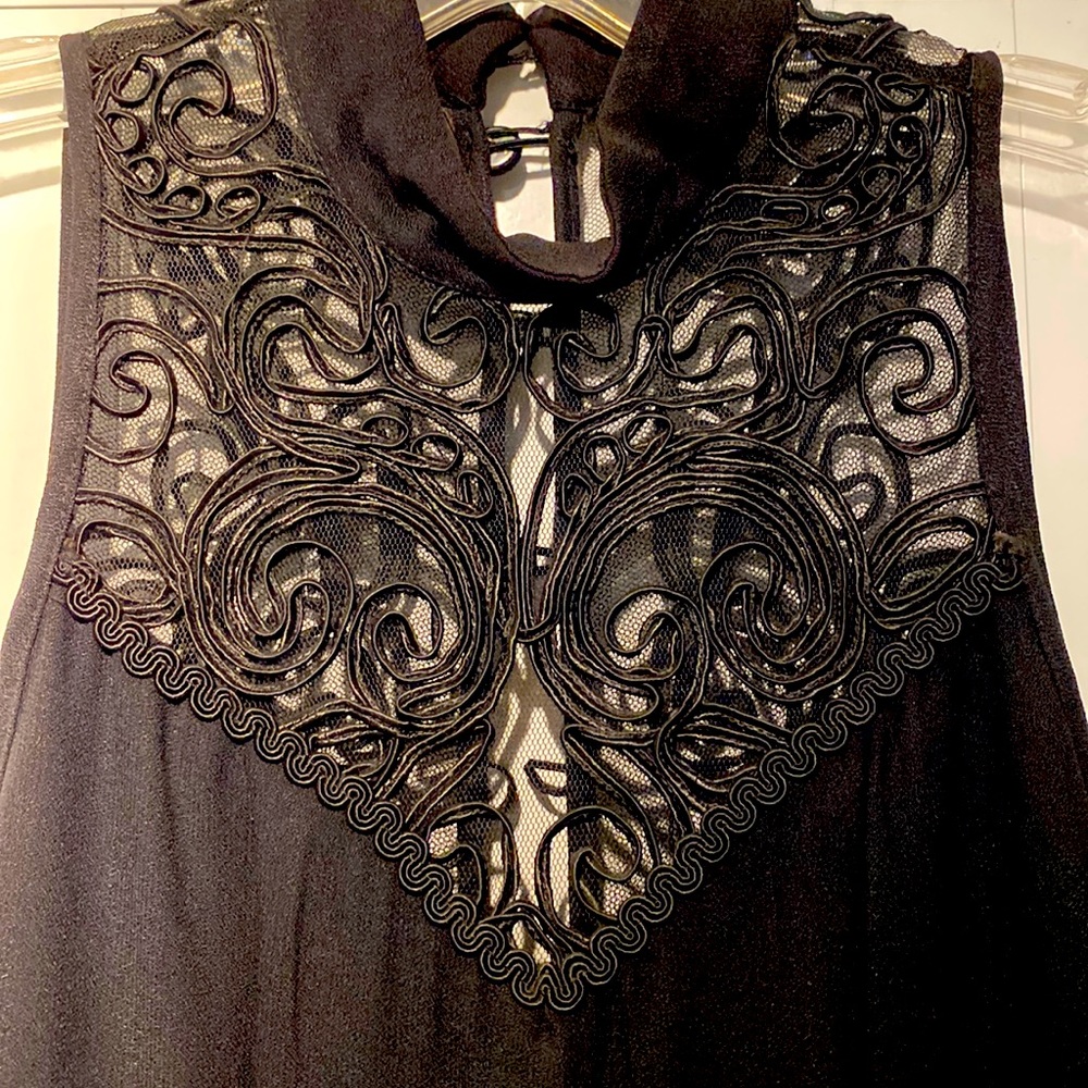 Sue Wong petite black column dress